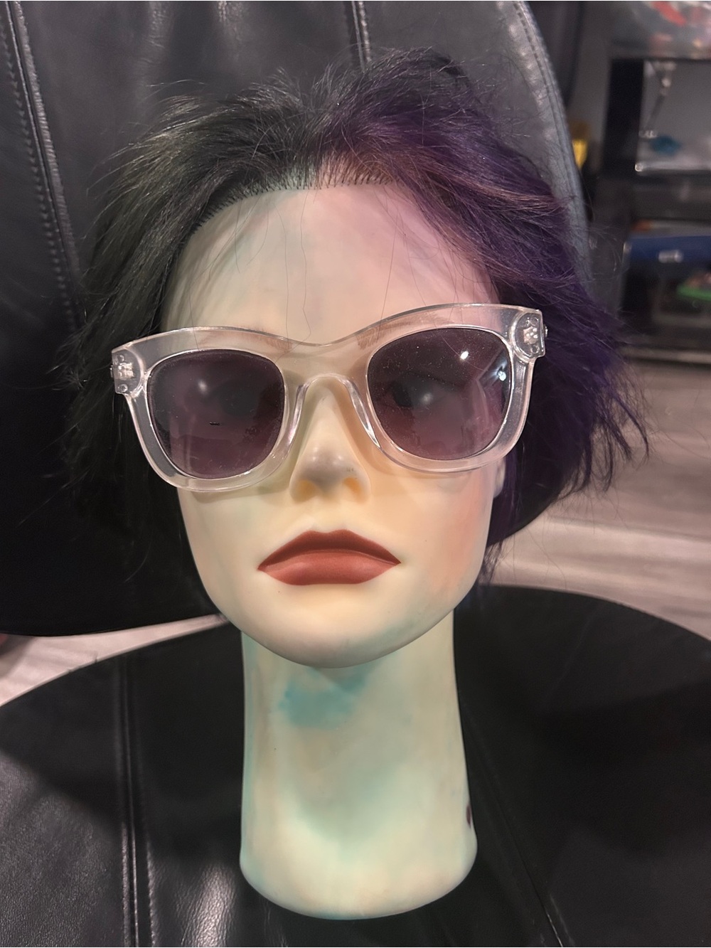 Aj Morgan Clear Frame Sunglasses with Gradient Gray Lenses